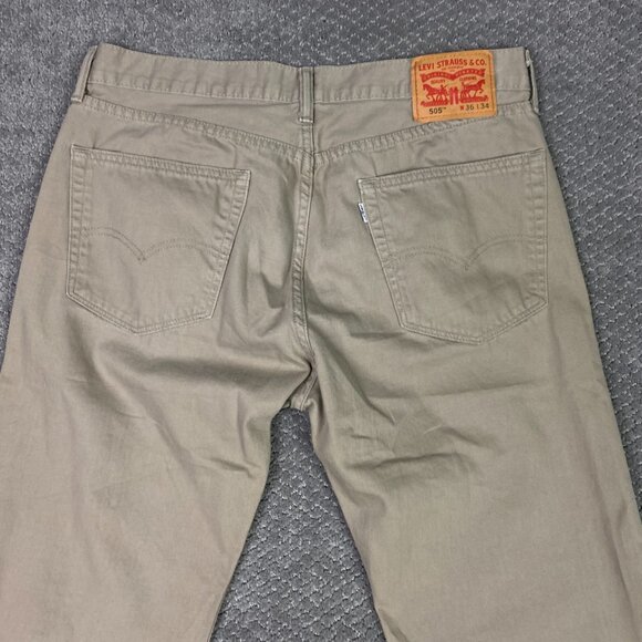 Levi's 505 Jeans Pants Men's 36 x 34 Tan Brown Regular Fit Straight Leg 0718 - Picture 4 of 13